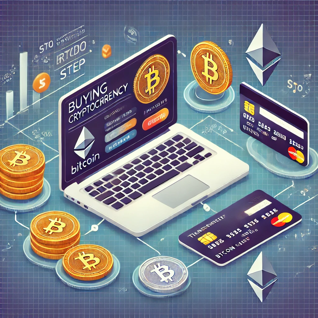 خطوات شراء العملات الرقمية باستخدام منصة تداول وبطاقة ائتمان.
